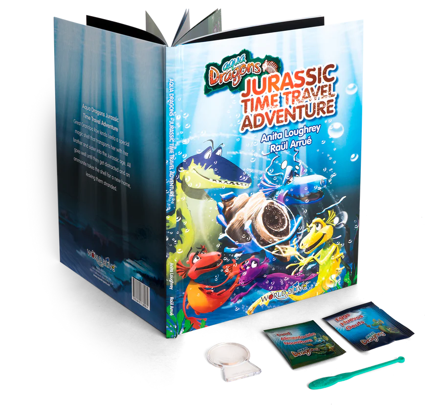 Book Jurassic Time Travel with Special Edition Aqua Dragons Kit